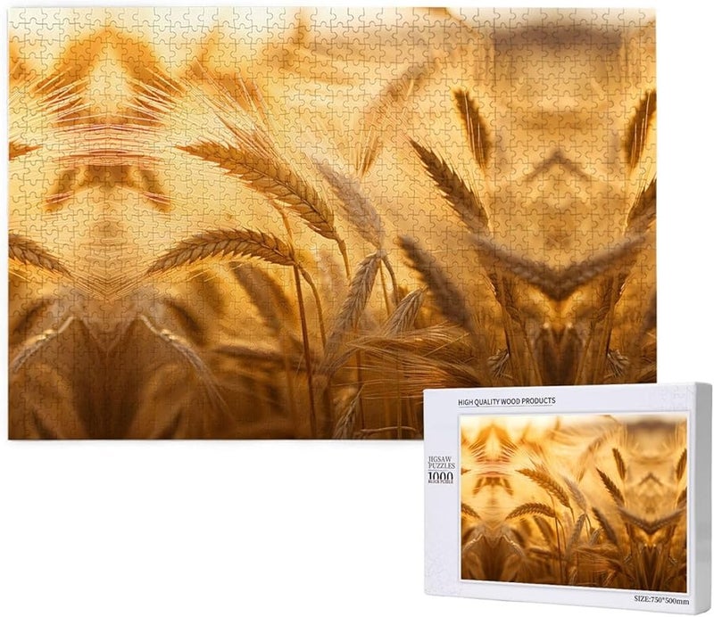 Phayah 1000 قطعة لغز القمح للبالغين ديكور المنزل 29.5 × 19.7 بوصة - Image 1